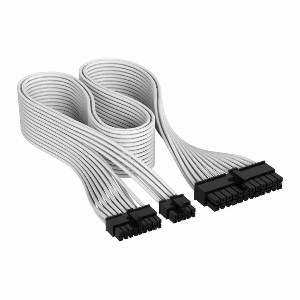(image for) Corsair Premium White Individually Sleeved 24-Pin Type-5 ATX PSU Cable
